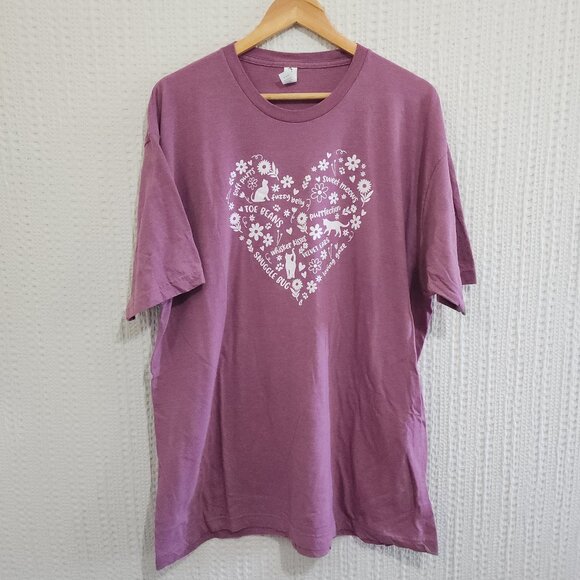 Tultex Tops - Cat Lady Box Cat Lover Women's Purple Crewneck T-Shirt Plus Size XXL